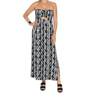 NEW PHIE COLLECTIVE olas strapless maxi dress with cutout in black